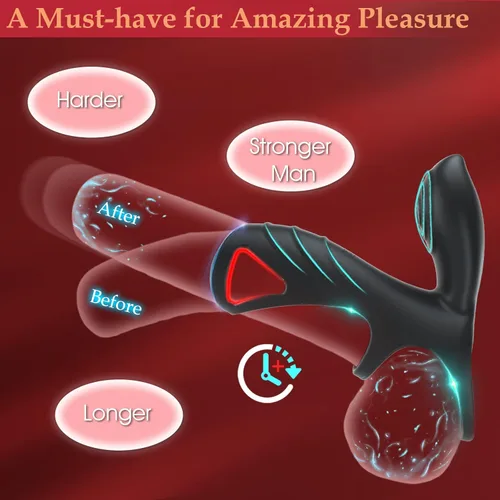 Miniatura 3 de Anillo vibrador para el pene vibrador, vibrador portátil para parejas masculinas y adultas, juguetes sexuales para hombres y parejas, anillos