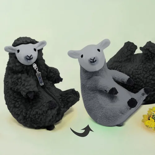 Miniatura 2 de AGRIMONY Bonitos animales de peluche de oveja afeitada, pequeños peluches de cordero kawaii, juguetes de peluche, regalos divertidos de Pascua San