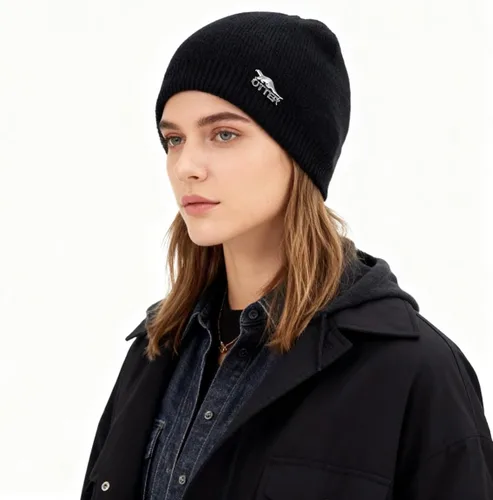 Miniatura 6 de Gorro de punto impermeable 100% a prueba de viento - Gorro de calavera con forro de lana para hombres y mujeres, gorro de invierno cálido