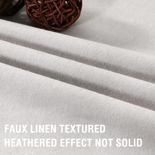 Miniatura 18 de H.VERSAILTEX - Cortinas 100% opacas con aislamiento térmico, texturizadas, de lino, con bloqueo de calor y luz completa, p/sala de estar y Roble