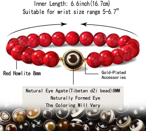 Miniatura 5 de L&C Feng Shui - Pulsera de obsidiana negra 0.315 pulgadas y 0.394 pulgadas para mujer y hombre, pulsera de cristal de obsidiana negra natural