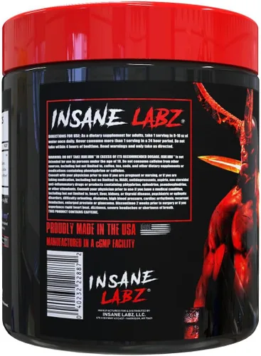 Miniatura 7 de Insane Labz Paquete Hellboy, psicótico Hellboy preentrenamiento y loco amino BCAA, aumenta la masa muscular, la fuerza, el enfoque y el tiempo