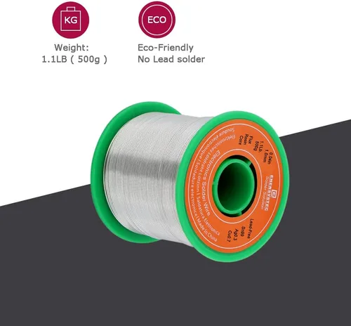 Miniatura 3 de Alambre de soldadura sin plomo Núcleo de flujo de colofonia 1.1 libra Soldadura electrónica Actividad eléctrica Diámetro de soldadura 0.04 Calibre