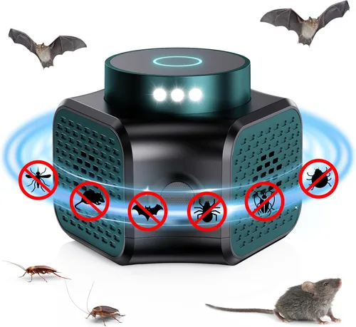 Miniatura 2 de Repelente de ratones, enchufe ultrasónico, repelente de ratones, dispositivo disuasorio de ardillas para roedores para el hogar, ático, garaje