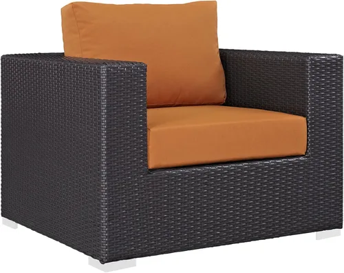 Miniatura 24 de Modway EEI-1911-EXP-ORA Convene - Muebles otomanos cuadrados de tela para patio, muebles de exterior, color naranja espresso Espresso Naranja