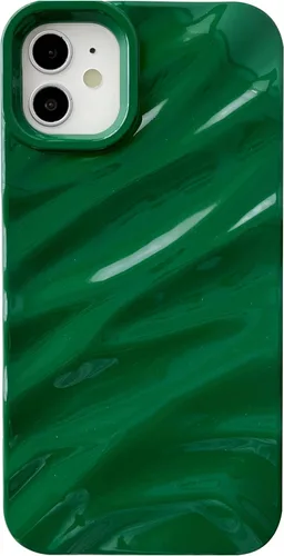 Miniatura 12 de Caseative Funda para iPhone 11, funda suave con forma de onda rizada con patrón de ondulación de agua (negro) Water Ripple Pattern Curly Wave