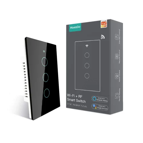Miniatura 9 de MoesGo - Interruptor inteligente táctil de pared WiFi RF433 de segunda generación Smart Touch Wall Single Fire, no se necesita cable neutro