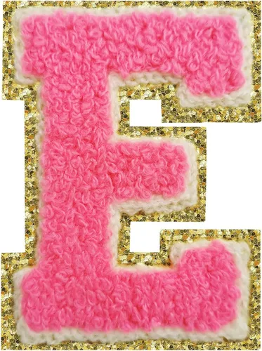 Miniatura 71 de SPRT - Parches de letras de chenilla universitaria con purpurina, parche de letras blancas para planchar con letras del alfabeto para disfraz
