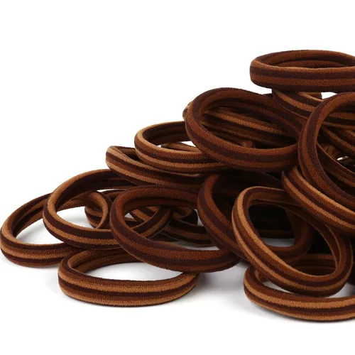 Miniatura 7 de 50 ligas negras para el cabello para mujer, bandas de algodón sin costuras, soportes elásticos para cola de caballo, no dañan el cabello grueso, 2