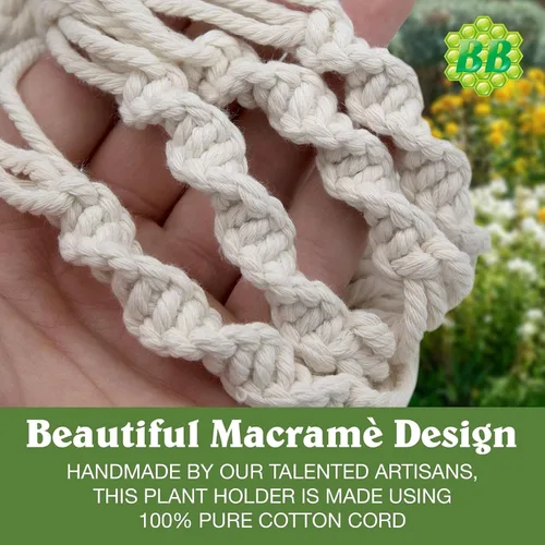 Miniatura 5 de Colgador de macramé para plantas con cuerda corta (sin borla) – 23 pulgadas – Cordón de macramé de algodón para macetas de decoración bohemia