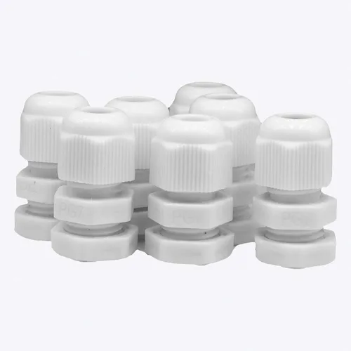 Miniatura 8 de Lantee PG 7 Prensaestopas - 20 piezas de plástico blanco Nylon impermeable de alambre de montaje de conector