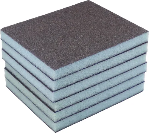 Miniatura 12 de Utoolmart 12 bloques de lijado de esponja de lijado, grano 180 húmedo, seco, lavable y reutilizable, esponja de papel de lija para muebles de 12