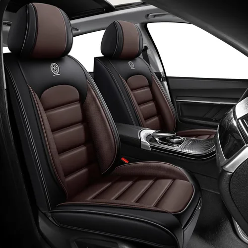 Miniatura 17 de Fundas de asiento para Chevrolet Chevy Aveo 2004-2011, funda de asiento de automóvil de piel sintética, compatible con bolsa de aire, protector
