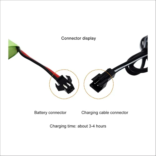 Miniatura 5 de Qsmily® Batería RC de 7.2 V, conector SM, batería recargable de Ni-Cd de 1000 mAh con cable de carga, adecuada para camión RC, camión