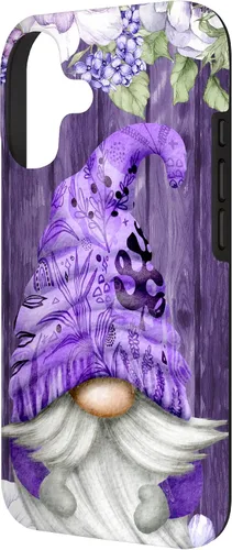 Miniatura 2 de Cute Purple Aesthetic Anemones Flower Pattern Lavender Gnome Case for iPhone 17