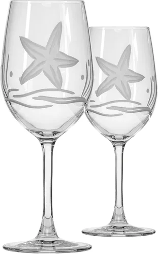 Miniatura 20 de Rolf Glass Starfish - Copas de vino multiusos de 18 onzas, juego de 4 copas de vino grandes, sin plomo, copas de vino grandes grabadas, fabricadas