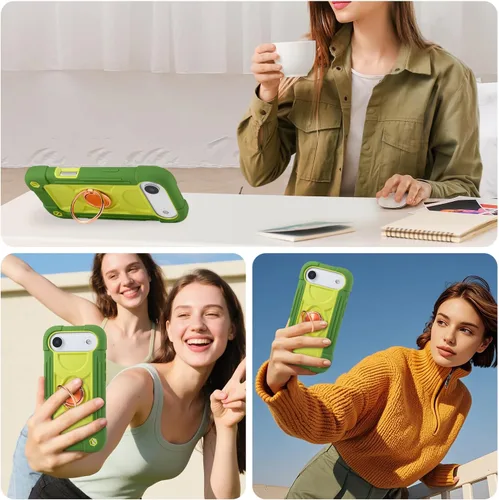 Miniatura 7 de MARKILL Funda compatible con iPhone Air de 6.5 pulgadas 2025 con soporte de anillo giratorio de 360 grados, protección contra caídas de grado