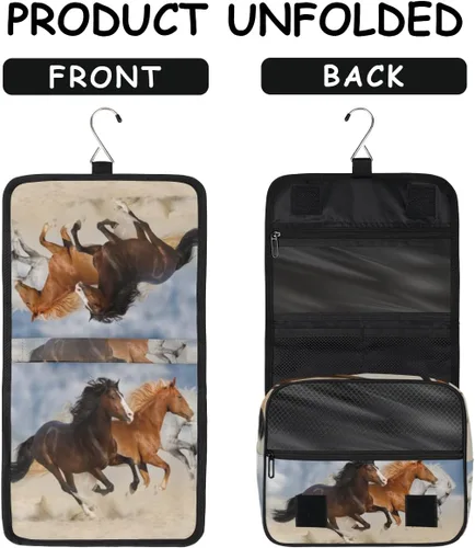 Miniatura 4 de Bardic Neceser de viaje colgante, bolsa de aseo para galope, animales de gran capacidad, bolsa de cosméticos de maquillaje, kit de aseo portátil