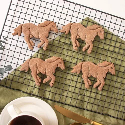 Miniatura 7 de Juego de 2 cortadores de galletas de caballo - Cabeza de caballo y diseños de correr, 2 piezas - Bakerlogy