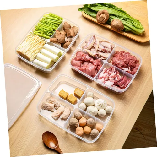 Miniatura 4 de UPKOCH Caja de alimentos de mantenimiento fresco, contenedor de almacenamiento compacto para nevera con tapa para frutas, verduras y carne