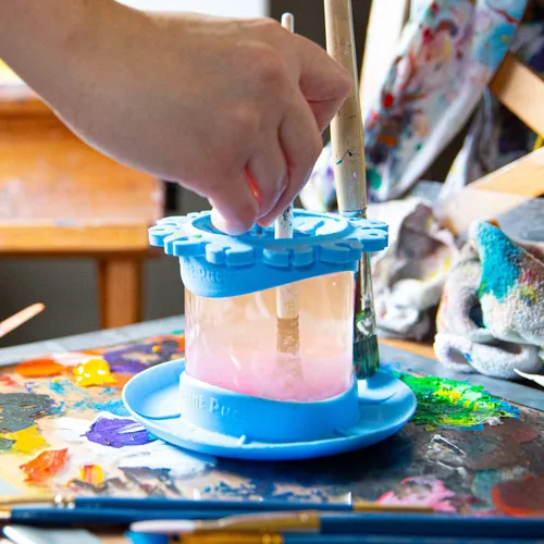 Miniatura 6 de Paint Puck Ultimate Rinse Cup Limpiador de Pinceles de Pintura (Azul, Taza) – Vaso de Agua de Pintura Antiderrames y Limpiador de Pinceles