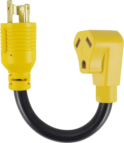 Cable adaptador de generador RV de 3 clavijas, NEMA L5-30P a TT-30R, adaptador de generador a RV de 30 amperios y 125 V con cable SJTW 10/3 de 1