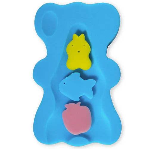 Esponja de baño infantil suave antideslizante alfombra de baño para bebés recién nacidos sin olor (azul)