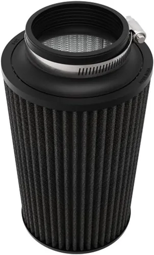 K&N Filtro de aire universal con abrazadera de flujo de seco: sintético seco, lavable, sin aceite: Diámetro de la brida: 3.5 pulgadas, altura del