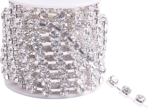Miniatura 23 de KAOYOO - Cadena de diamantes de imitación de 9 metros (10 yardas) con cristal de 4 mm para costura, manualidades y decoración de bricolaje