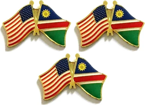 Miniatura 42 de 3 Pines de solapa con banderas de Estados Unidos y países internacionales, paquete de 3 pines dobles con diseño de banderas de Estados Unidos