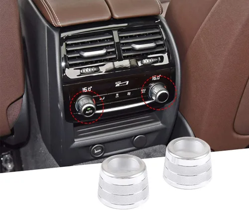 Miniatura 8 de YIWANG - 2 anillos de perilla de aire acondicionado para coche para BMW Serie 5 G30 G38, 6 Series GT, 7 Series G11 G12 2016-2020, Azul