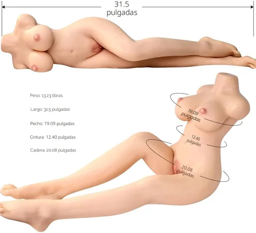 Miniatura 2 de Muñeca sexual realista de 13.22 libras con pierna, masturbador masculino con coño de pecho relleno de gel, muñecas sólidas de TPE para sexo, muñeca