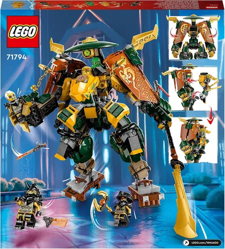 Miniatura 8 de LEGO NINJAGO Mechas del equipo ninja de Lloyd y Arin 71794 - Juego de juguetes de construcción, con 2 mechas y 5 minifiguras, idea para niños, niñas