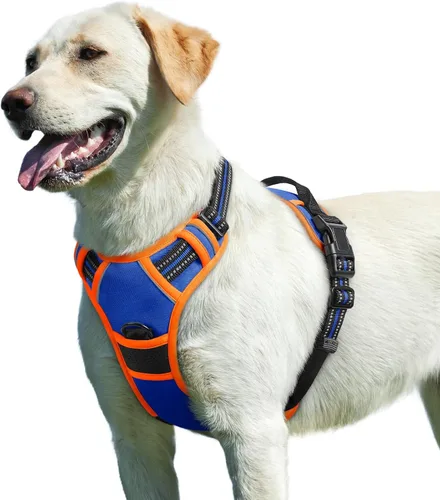 Miniatura 32 de Eagloo Arnés para perro pequeño, sin tirones, chaleco de servicio con tiras reflectantes y asa de control, ajustable y cómodo para caminar, arnés