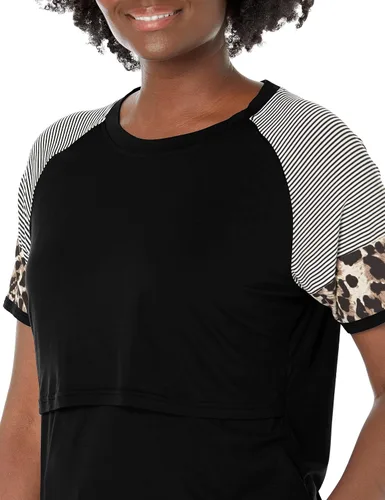 Miniatura 3 de Smallshow Camisas de lactancia para mujer, manga corta de retazos