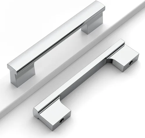Miniatura 30 de Paquete de 12 tiradores para gabinete de 4 pulgadas (102mm) de níquel satinado cepillado, accesorios para gabinetes de cocina, cajones, cómodas