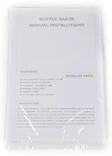 Miniatura 7 de Máquina de hacer gofres comercial de acero inoxidable de 1750 W, máquina de panadería redonda de 110 V, máquina eléctrica para hacer gofres de acero