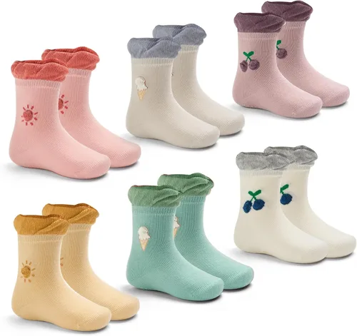 Miniatura 14 de Calcetines de algodón para bebés y niños pequeños, calcetines antideslizantes para niños, paquete de 6