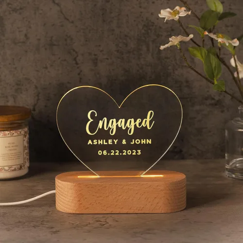Miniatura 5 de Regalos personalizados para parejas, luz nocturna romántica, regalo de aniversario para ella, ideas de regalo para parejas en forma de corazón, 2