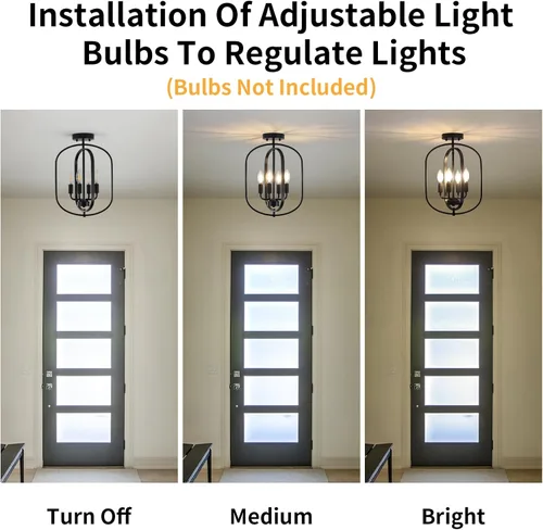 Miniatura 4 de Lámpara de techo negra de montaje empotrado, 4 luces, luces de techo semiempotradas, accesorios de iluminación de cocina, lámpara industrial moderna