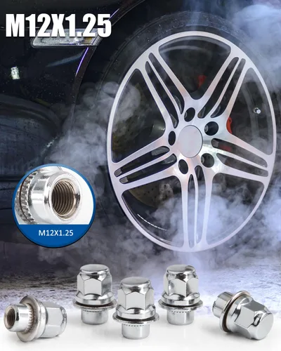 Miniatura 6 de GAsupply M12x1.25 Tuercas de rueda, 20 piezas estilo OEM de fábrica con asiento magnético de 12 mm x 1.25, tuercas de rueda hexagonales de 13/16" 21