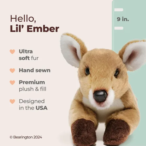 Miniatura 2 de Bearington Lil' Ember - Peluche de ciervo para bebé, de 9 pulgadas, de piel sintética suave y realista con ojos brillantes, regalo para niños, niños