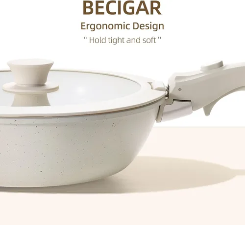 Miniatura 4 de BECIGAR 23PCS Ceramic Pots and Pans Set,Nonstick, Removable Handle Pots and Pans Set, Stackable Pan Set, Ceramic Nonstick Pan Non Stick for Easy