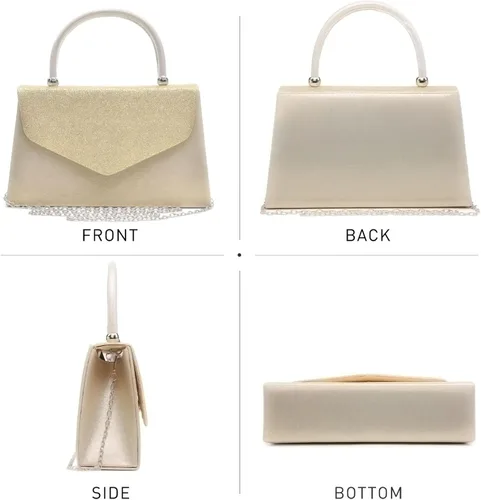 Miniatura 60 de Dasein Bolso de noche para mujer, embragues de fiesta, bolsos de boda, cóctel, baile de graduación, bolsos con purpurina esmerilada