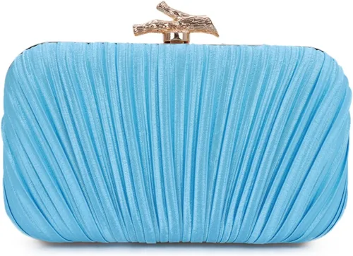 Miniatura 18 de Freie Liebe Bolso de mano para mujer, bolso de noche plisado con cadena para fiesta de boda with Chain