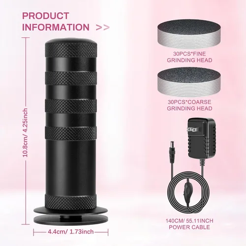 Miniatura 7 de krofaue Removedor Eléctrico de Callos para Pies para Mujeres - Lima Eléctrica para Pies de 1200rpm Removedor de Callos con Rayas Antideslizantes, 60