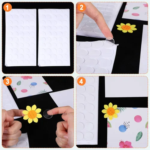 Miniatura 3 de Adhesivos adhesivos de doble cara transparentes, de doble cara, de acrílico redondo, sin rastros, adhesivo fuerte, impermeable, para manualidades