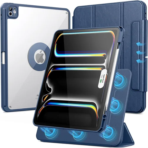 Miniatura 10 de SPARIN Funda para iPad mini 7 A17 Pro 2024/iPad Mini 6 2021 de 8.3 pulgadas, cubierta magnética desmontable, soporte vertical/horizontal con soporte