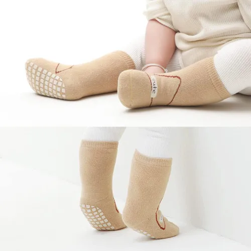 Miniatura 8 de Exegawe Calcetines antideslizantes para bebé, 5 pares de calcetines gruesos y cálidos con empuñaduras