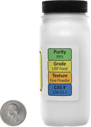 Miniatura 2 de Ascorbato de sodio [C6H7NaO6] 99% USP polvo de grado alimenticio 8 onzas en una botella